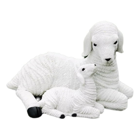 Necvior Handcrafts Resins Sheep Sculptures Lambs Figurines for Artistics Home Decors