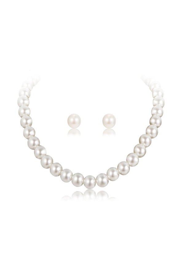 Hepburn Pearl Jewelry Set Two-piece Earring Necklace Female Niche Design Jewelry