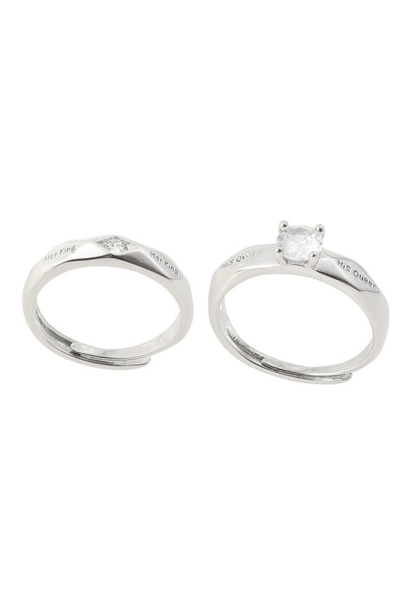 Her King His Queen Lovers Rings Rhombus Band Adjustable Size Rings for women