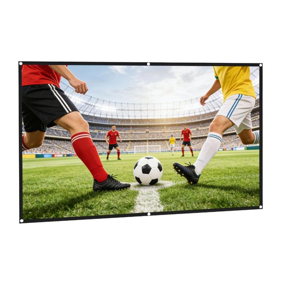 Necvior High Densities Polyester Foldable Projection Screen 16:9 Ratio Portable For Home Theater And Outdoor Movie