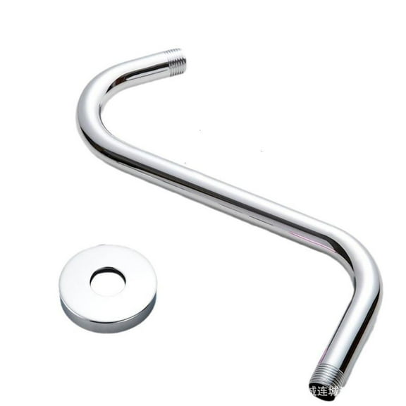 Necvior High Rise Gooseneck Showerhead Extension Arm 10inch S Shape Gooseneck Shower Arm for Improved Shower Height & Reach