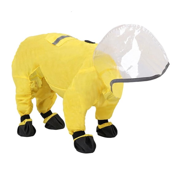 Necvior Hooded Dog Rain Clothes Reflective Dog Rain Coat Windproof Rainy Suit Pet Supply