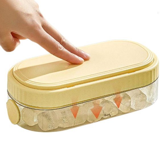Necvior Ice Cube Tray with Container Plastic Ice Making Mold Practical Kitchenwares Tool
