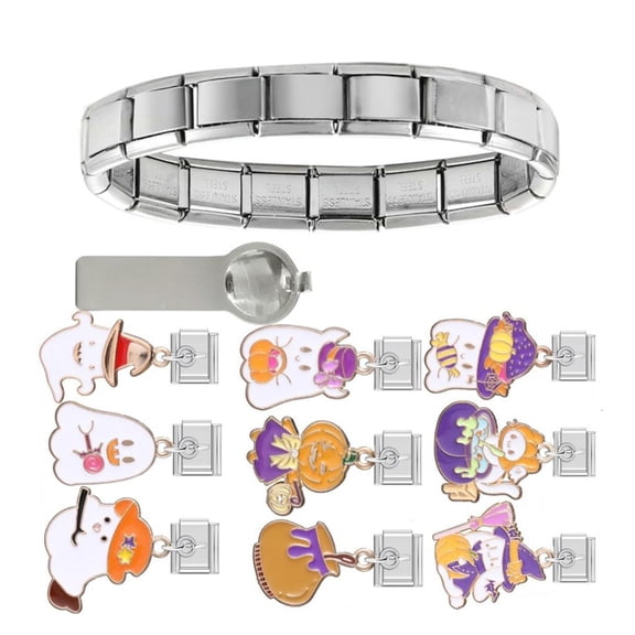 Necvior Italian Modular Bracelet Band Link Connectors Stainless Steel Texture Jewelry Accessory Suitable for Jewelry Enthusiasts