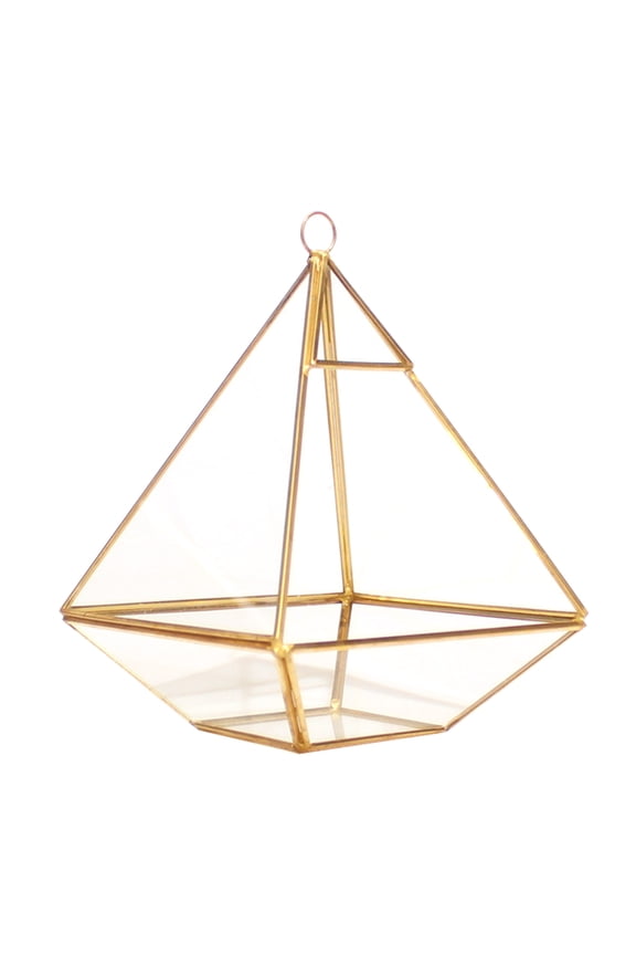 Jewelry Ring Organizer Holder Geometric Glass Jewelry Ring Display Box Jewelry Gift Hanging Prism Ring Stand for Home