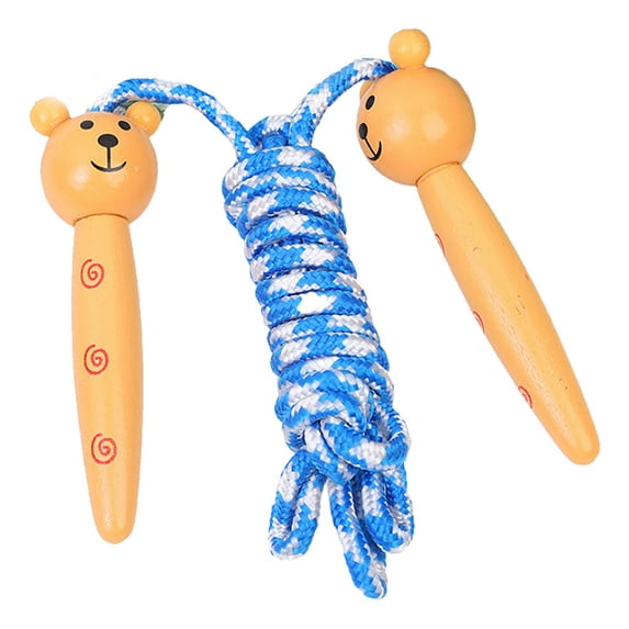 Necvior Jump Rope Kids, 7ft Cotton Skipping Rope with Wood Handle for Boys and Girls Fitness Outdoor Exercise