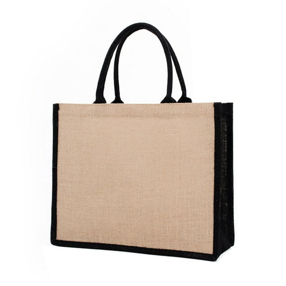 Necvior Jute Burlap Tote Bag Large Reusable Grocery Bags with Handles Shopping Handbag Organizer