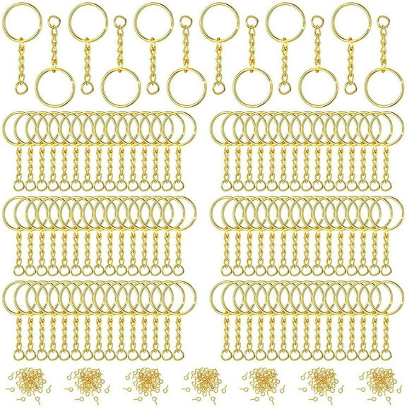 Necvior Silver Golden Alloy Keychain Rings for Resin DIY Crafts Metal for Key Chain Ring