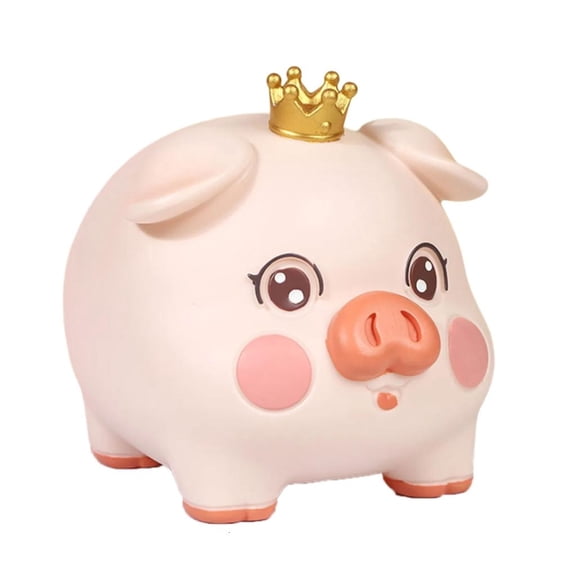 Necvior Kids Cartoon Pig Statue Money Piggy Banks Develop Saving Skills Cute Ornament Money Holder Coin Saving Jar Decors