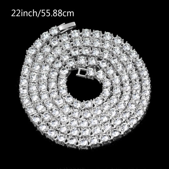 Necvior Korean Stylish Silver Gold for Rhinestone Tennis Chain for Daily Wear Party Date Ceremony Anniversary Festival Special D