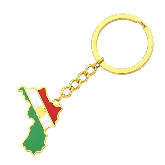 Necvior Kurdistan Maps Keychain Portable Flag Pendant Key Rings Fashionable National Map Keyrings Accessory for Collectors