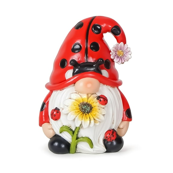 Necvior Ladybugs Spring Gnome Decorations Garden Statue for Outdoor Decorations Birthday