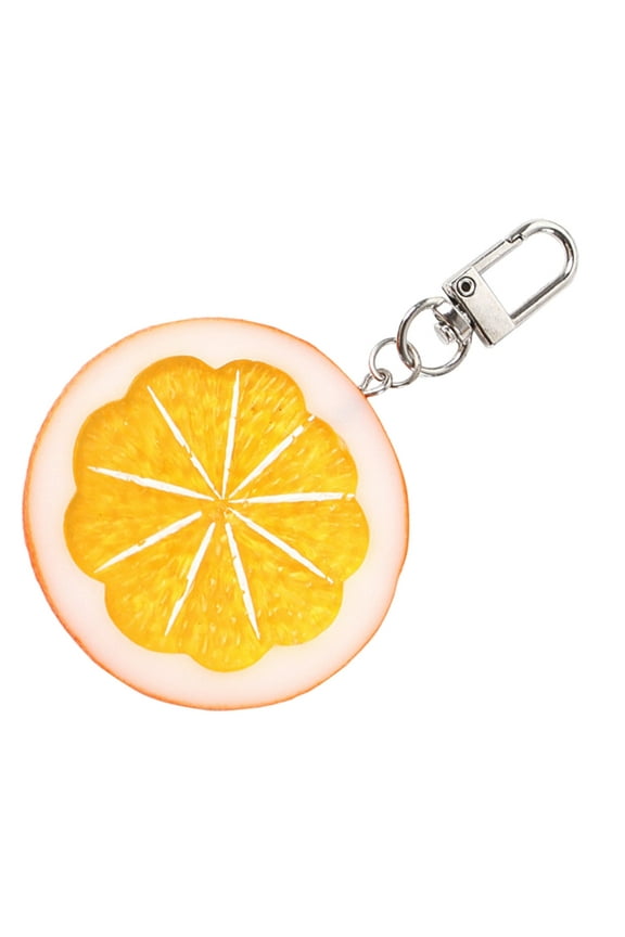 Lemon Shaped Key Charm Fruit Shape Keyring Simulation Fruit Keychain Accessory