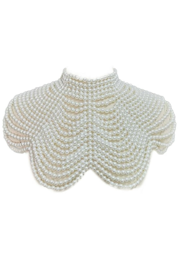 Long Bead Chain Dainty Simulated Pearl Necklace Body Jewelry for Women Costume Choker Pendant Statement Necklace New