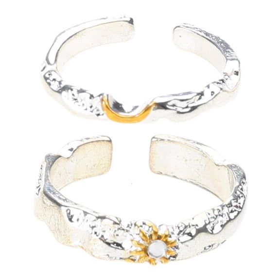Necvior Love Sun and Moon Couple Rings Smooth Front Fashion Rings Jewelry for Two