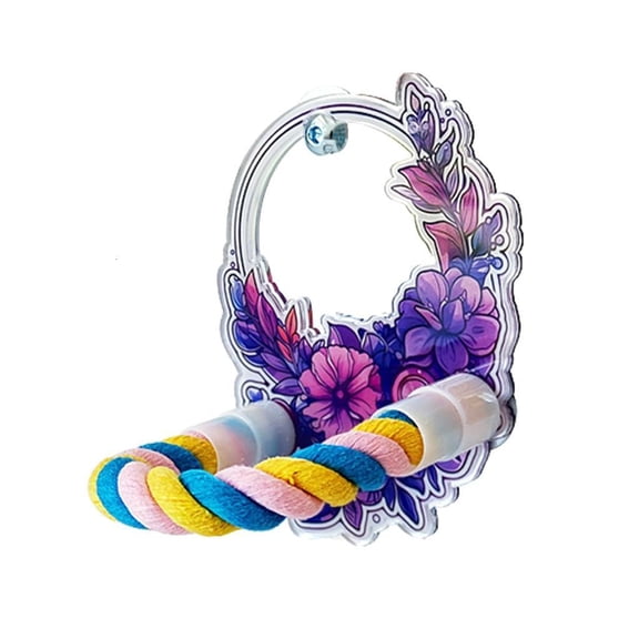 Necvior Lovely Acrylic Mirror Stand for Parrots Bird Perch Stand Cockatiels Platform Birdcage Perches Climbing Perch for Budgies