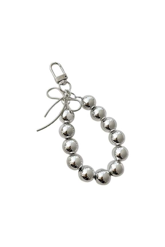 Lovely Bowknot Pearl Hoop Keychain Pendant Backpack Decoration Charm Jewelry