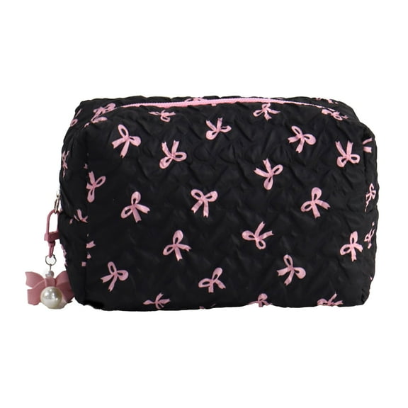 Necvior Lovely Bows Makeup Bag Aesthetic Cosmetic Bag Change Purse Large Capacity Toiletry Bag Travel Skincare Organisers
