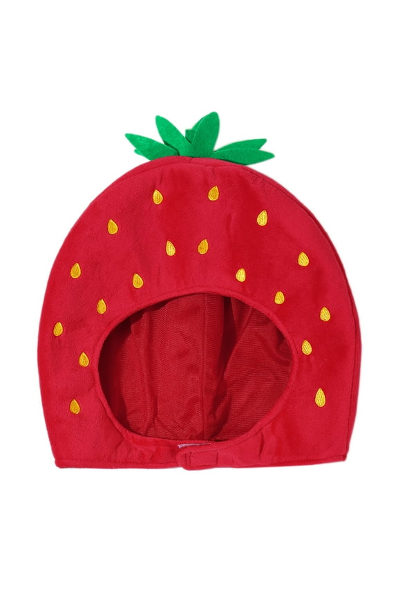 Lovely Fruits Headgear Hat Cute Red Strawberry Headgear Cold Weather for Skiing