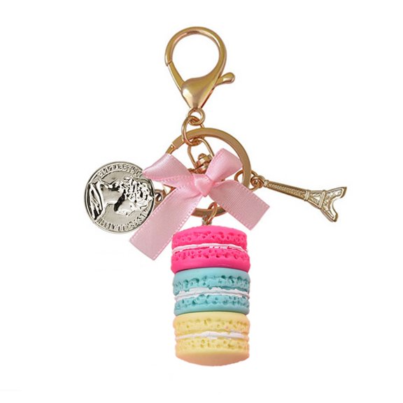 Necvior Macaroon Keychain Alloy Mini Paris Tower Pendant Keyring Accessory Jewelry Gift