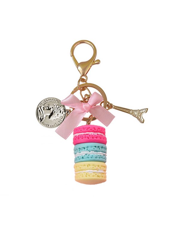Macaroon Keychain Alloy Mini Paris Tower Pendant Keyring Accessory Jewelry Gift