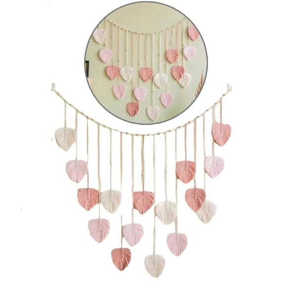 Necvior Macrames Wall Hangings Craft Decorations Leaf Tapestrys