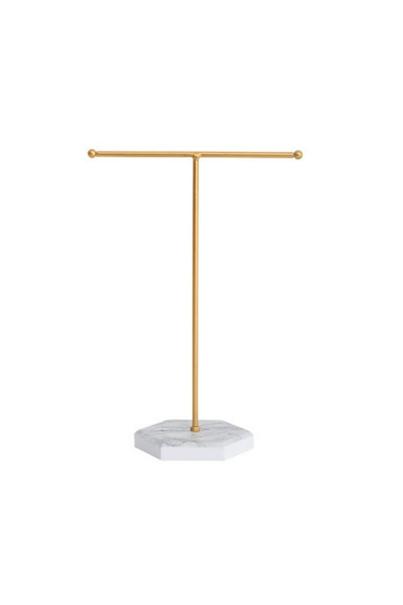 Marbled T-Shape Jewelry Rack Metal Necklace Holder Jewelry Tree Bracelet Stand Display for Earring Chains