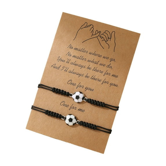 Necvior Matching Soccer Bracelets for Best Friend Couples Birthday Gifts Adjustable Braided Friendship Accessories for Him and Her