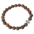 thumbnail image 1 of Necvior Men Wood Beads Bracelets Natural Wood Cross Bead Bracelet Wood Elastic Bead Bracelet Women Girls Party Jewelry Bracelets, 1 of 10