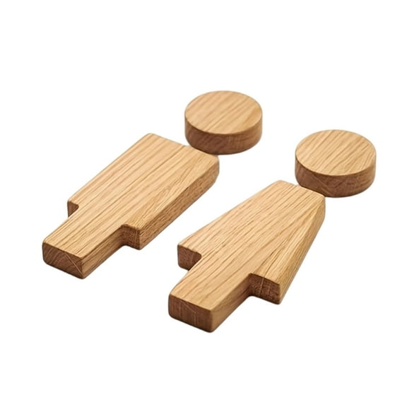 Necvior Men and Women Wood Bathroom Sign Set for Indoor Public Restrooms and Home Bathroom Door Toilet Signage Signboard Decors