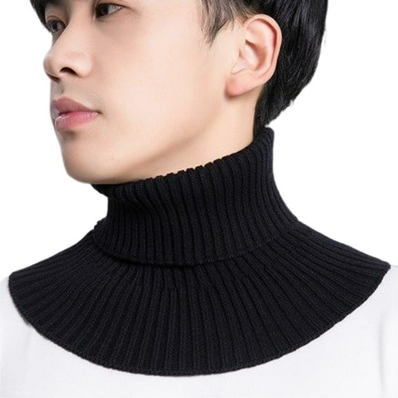 Necvior Men's Flexible Fake Collar Scarf Winter Knitted Windproof Detachable Wrap Scarf Keep Warm False Collar Fashion Supplies