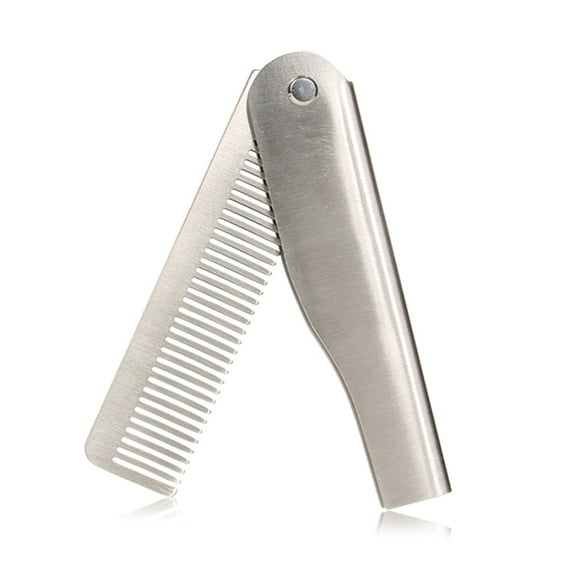 Necvior Men's Stainless Steel Foldable Beard Comb for Perfect Beard Sculpting and Care