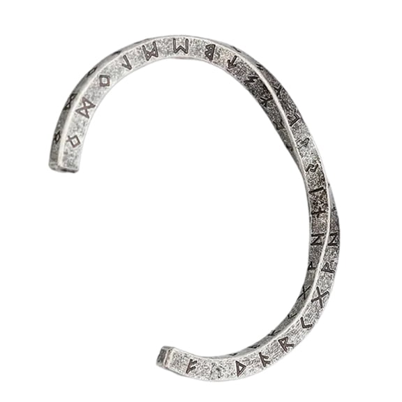 Necvior Men's Stainless Steel Rune Bracelet Nordic Style Twist Cuff Jewelry