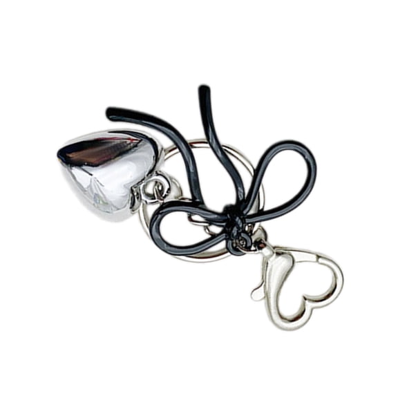 Necvior Metal Bowknot Heart Charm Keychains Pendant Fashion Car Keyring Haning Ornament Backpack Decoration Key Holder