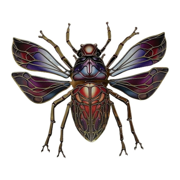 Necvior Metal Colorful Beetles Sculpture Wall Art Decoration Statue Craft Ornament for Home Garden Courtyards Party Decor