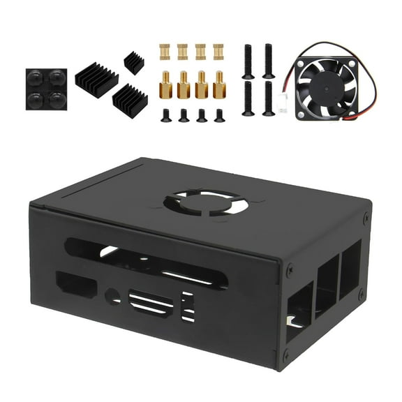 Necvior Metal Enclosure Case For Orange Pi 5 (N515) Development Board Superior Protective Case Cooling Fan Heatsink