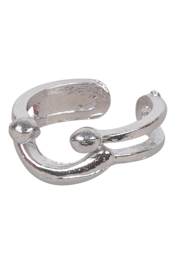 Metal Smile Ring Resizable Ring for Men Women Wedding Fingle Accessories Vintage Silver Color Open Rings Jewelry