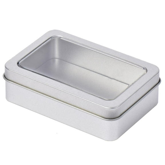 Necvior Metal Storage Box Silver Color Jewelry Coin Box Candy Storage Can