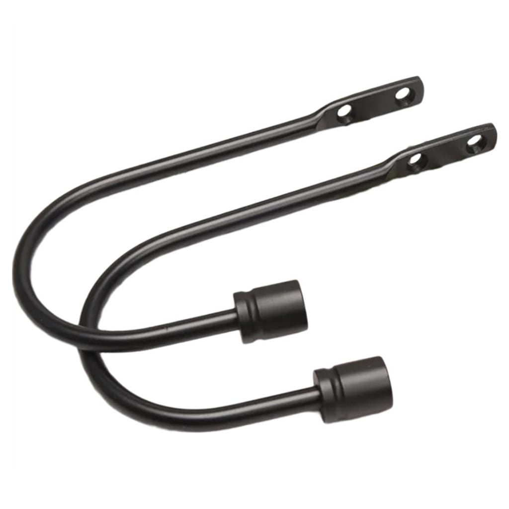 2-Pack Heavy Duty Metal Curtain Holdbacks - 6" Wall Mounted Drapery Tiebacks Hooks, Black (Includes Screws & Anchors)
