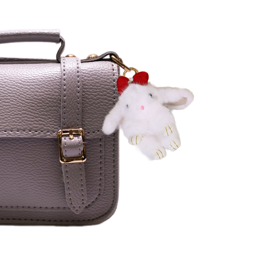 Necvior Mini Cute Plush Rabbit Charm Keychain Soft Stuffed Ornament ...