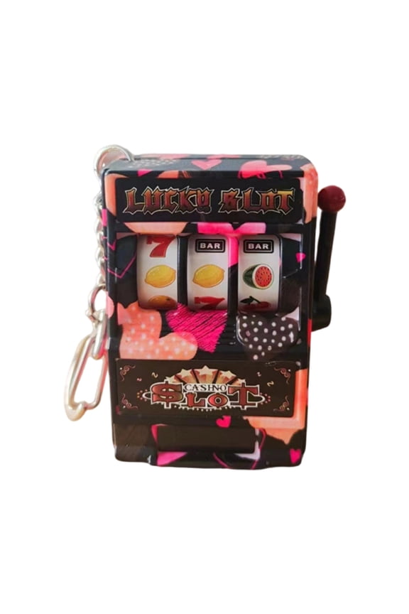 Mini Fruit Slot Machines Keychain Handmade Handbags Charm Pendant for Women Men