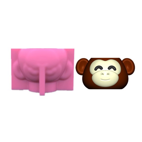 Necvior Mini Geometric Monkey Gypsum Silicone Molds Storage Box Mold for Making Succulent Plants Pot Flower Pot Candle Holder