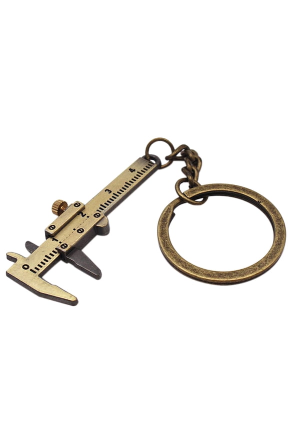 Mini Vernier Caliper Keychain Measure Tool Car Keychain Ring Ruler Caliper