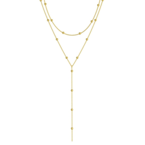 Necvior Minimalist Multi Layer Necklace Lightweight Alloy Necklace With Fashionable Geometric Tassels for Gatherings