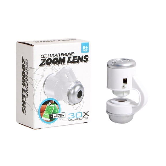 Necvior Mobile Phone Microscope 30X Magnifying Lens with LED Illuminating Light and Clip