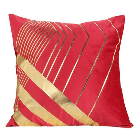 Necvior Modern Geometric Velvet Throw Pillow for Case Metallic Hot Stamping Striped Abstract Pattern Luxury Textured Cushion Cov
