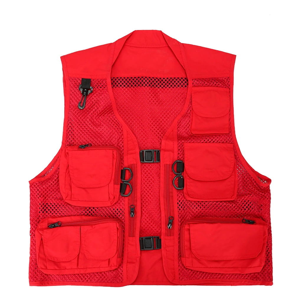 Necvior Multi Pockets Vest Men Summer Mesh Breathable Photography Waistcoat Reporter Director Casual Vest Work Uniform