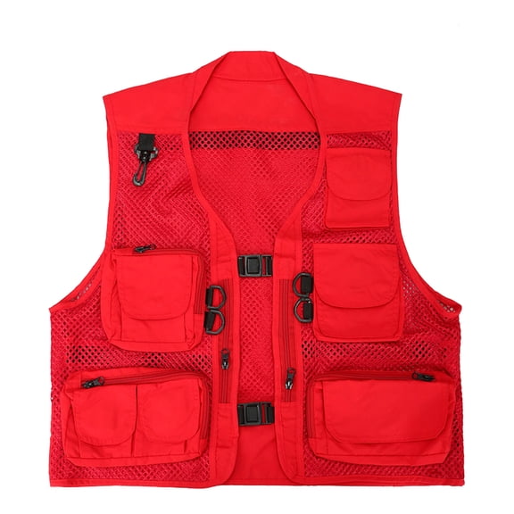 Necvior Multi Pockets Vest Men Summer Mesh Breathable Photography Waistcoat Reporter Director Casual Vest Work Uniform