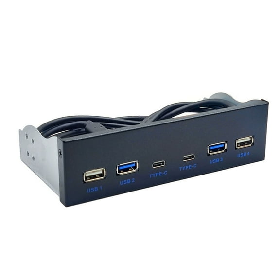 Necvior Multi Port USB Type C Hub for 5.25" CD ROM Drive Bay USB 3.0/3.2 Front Panel