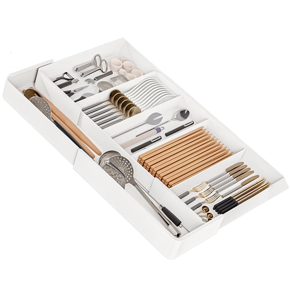 Necvior Multifunctional Drawer Storage Box Effective Kitchen Organization Holder Expandable Drawer Separator for Utensils